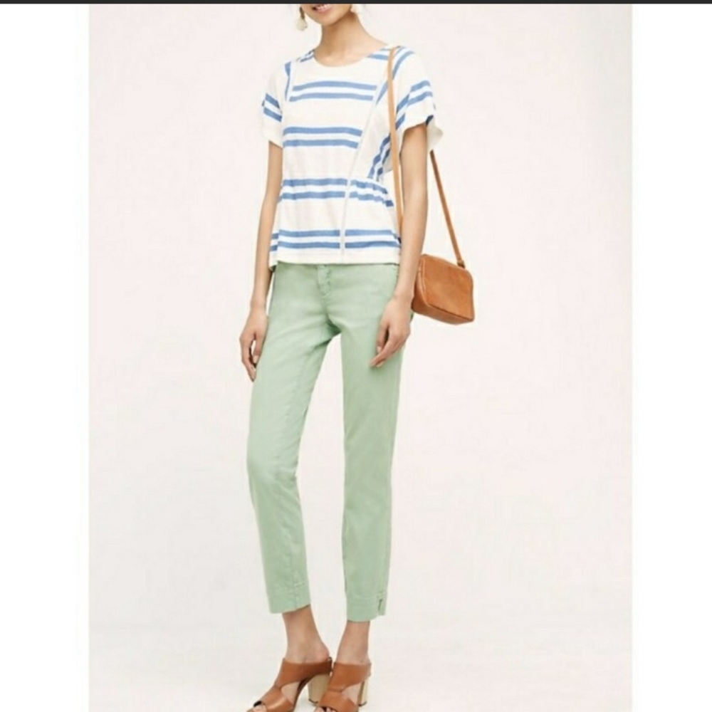 Anthropologie Green Chino Capris Size 29 Slim